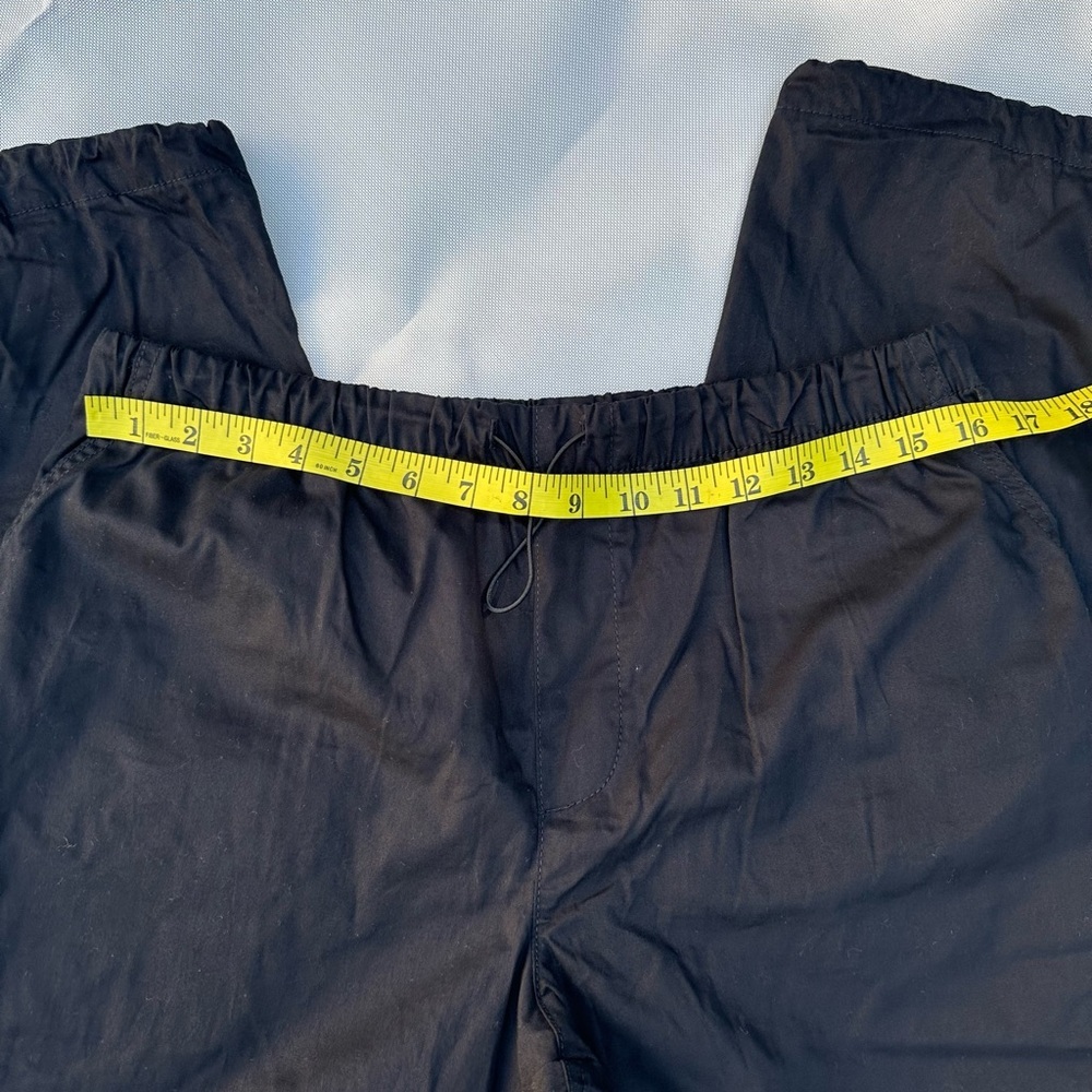 Women's Black Cargo Pants with Drawstring Waist - Picture 6 of 10